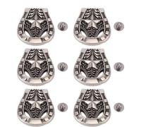6PCS Horseshoe Shaped Metal Screw Buckle, Alloy Star Screw Rivet Kit, 25x27mm with 4.5mm PH Screws Manual DIY Leather Goods for Leather Belts Handbags Shoes Clothing Accessories