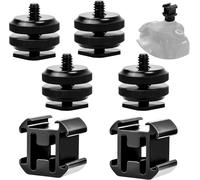 6pcs Hot Shoe Mount Triple Hot Shoe Mount 1/4"-20 Adapter Cold Shoe Mount for Microphone Flashes Monitor Cameras Camcorders Digital Photography Equipment