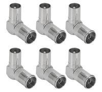6pcs IEC TV Connector Converter Male to Female Right Angle IEC 90 Degree TV Adapter for DVB-T DVB-T2 HD Radio Cable TV