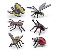 6PCS Insecte Jouet, Réaliste Insecte Figure Animaux Papillons Araignées Abeilles Insecte Modèle Set Collection d'animaux Insectes Plastique Collection d'animaux Enfants Biologie Science Jouet