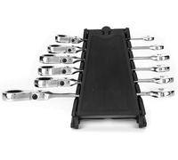 6Pcs Jeu De Clés À Cliquet À Douilles - Poignée À Cliquet Réversible À Dégagement Rapide Et Douilles Pour Clés À Molette Remplaçables Avec Support Suspendu