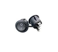 6Pcs KCD1-2 22mm Diameter Small Round Boat Rocker Switches Black Round Black White Red 2 Pin 3Pin ON-OFF Rocker Switch NWPNLXEA(3Pin ON-OFF Black)