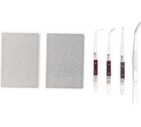 6pcs Kit de soudure bijoux débutant faire des plaques de bloc de réparation 2 plaques céramiques 1 pinces 3 brucelles