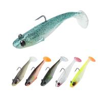6Pcs Leurres de Pêche Kit Leurres Spinnerbaits Souples Leurres Souples pour Carpe Brochet Truite Bar Souple Carnassier PVC Leurre Appâts Artificiels Decoy Set pour Pêche en Eau Salée, Eau Douce