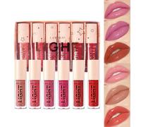 6PCS Liquide Scintillant Brillant À Lèvres Ensemble,Nude Brillant Lip Oil,Longue Durée Rouge à Lèvres Liquide,Hydratant - Enrichi en Acide Hyaluronique(SetB)