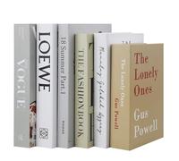 6Pcs Livre de Décoration de Mode, Beaux Faux Livres pour La Décoration Ménagers, Style de Décoration D'Étagère Noir et Blanc, Faux Livres Vierges pour Tables Basses/Etagères/Chambre À Coucher (B)