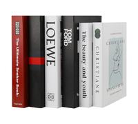 6Pcs Livre de Décoration de Mode, Beaux Faux Livres pour La Décoration Ménagers, Style de Décoration D'Étagère Noir et Blanc, Faux Livres Vierges pour Tables Basses/Etagères/Chambre À Coucher (C)