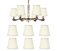 6Pcs Lustre Abat-Jour, 3.5x5.1x5.5in Jaune Clair Abat-Jour en Tissu Moderne Applique Murale Abat-Jour, Clip sur Abat-Jour de Suspension Plissée pour la Décoration de la Maison