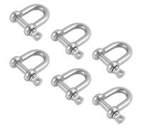 6PCS M8 Manille D Acier Inoxydable 304, Manilles de Levage avec Fermoir à Goupille ou Filetage, Résistantes à la Corrosion, Utilisées pour Boxe, Chaînes d’Ancre, Transport, Voile et Extérieur