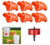 6Pcs Mangeoire Poules DIY, Mangeoire Poule Automatique, Mangeoire à volaille Gravité Kit Anti-Gaspillage Anti Nuisible Imperméable