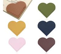 6pcs marque-pages en cuir en forme de cœur marque-pages de page d'angle, accessoires de livre mignons pour les amateurs de lecture joli cadeau de lecture de livre fait main pour les amateurs de livres
