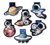 6PCS Marque-pages Magnétiques Signets Astronaute Planète Marque-page pour Cadeau Bricolage Décoration Papeterie Artisanat École Cadeau Anniversaire Noël Nouvel An