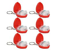 6Pcs Masque de Sauvetage RCP de Premiers Secours, Masque de Réanimation Cardio Pulmonaire avec Valve à Sens Unique Porte-clés de Poche Portable pour Masque Facial pour Adulte Enfant