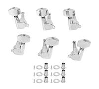 6PCS Médiators de Guitare en Métal, Mécanismes d’Accordage Complètement Enfermés 3 Gauches 3 Droites - Haute Durabilité, Engrenage Interne Robuste, Parfait pour Réparation et