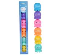 6pcs mignon mini stylo multicolore, ensemble de surligneurs pastel empilables 6-en-1 mignonnes, 8,1 pouces en plastique Kawaii Octopus mini stylos de surligneur mignon stationnaire pour le burea