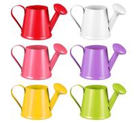 6pcs Mini Arrosoir Enfant en MéTal pour Jardinage, Petit Arrosoir Coloré en Plastique, IdéAl pour Plantes D’IntéRieur Et D’ExtéRieur, Couleur aléatoire