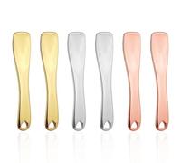 6pcs Mini Spatule Maquillage Métal, Cuillère Cosmétique Réutilisable avec Boîte Rangement Spatule Soin Peau Outils Applicateurs Faciaux pour Masque Lotion Yeux(Or, Argent, Rose)