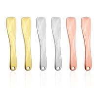 6pcs Mini Spatules Maquillage Métal, 3 Couleurs Réutilisables Mini Applicateur Spatule Soin Peau avec Boîte Rangement Cuillère Cosmétique Beauté Outils Visage Crème pour Yeux Masque Lotion