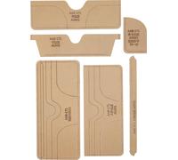 6pcs Modèle acrylique DIY Portefeuilles courts faits main -Cuir -Modèle -Outils de bricolage
