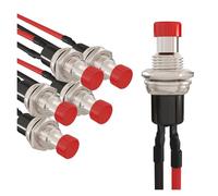 6Pcs Momentary Push Button Switch 7mm SPST 1A 250V AC 2 Pin NO Momentary Switch with 200mm Pre-soldered (Black/Red) NWPNLXEA(Red)