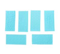 6PCS Moules à Motif pour Gâteau, Plastique Dur, Tampons Relief Pâte à Sucre, Outil Décoration