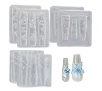 6Pcs Nail Molds, 3D Flower Butterfly Silicone Nail Molds, Soft Non Stick Washable Reusable Art Moulds for DIY Decorations, Forms