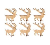 6pcs noël renne bureau décor de de noël en bois table de renne pièce maîtresse poupée figurine décoration ornement taille petit