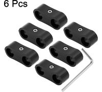 6pcs Noir AN4 11mm Tuyau Séparateur Agrafe Adaptateur avec Clé pour Voiture