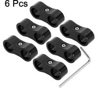 6pcs Noir AN6 14mm Tuyau Séparateur Agrafe Adaptateur avec Clé pour Voiture
