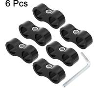 6pcs Noir AN8 16mm Tuyau Séparateur Agrafe Adaptateur avec Clé pour Voiture