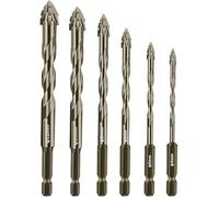 6PCS Nouveau Foret Excentrique à Quatre cannelures en Dents de scie,Foret Excentrique dentelé à Quatre tranchants,forets à tête inclinée pour perçage et taraudage de précision pour Verre,Bois,métal