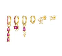 6pcs or boucles d'oreilles créoles pour les femmes boucles d'oreilles ensembles pour Piercing multiples Dainty coloré cubique zircone Huggie boucles d'oreilles 18k plaqué or boucles d'oreilles
