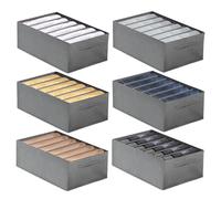 6Pcs Organisateur de Tiroir pour Vêtements Hiver Organisateur Tiroir Grande Capacité avec Panneau PP Rangement Jean Organisateur Boîte de Rangement Tiroir Respirant pour Pantalons Pulls Chandail