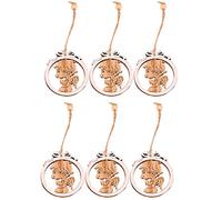6pcs Ornements en Bois de Noël Ange Design Arbre Pendentif Suspendu avec Cordon ForTree Decor (Couleur Assortie) Cadeaux