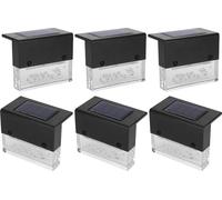 6Pcs Outdoor Solar Power Color Changing LED Step Lights for Stair Balcony Fence Patio Garden (Lumière de marche solaire à couleur changeante pour escalier, balcon, clôture, patio, jardin)