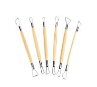 6Pcs Outil Sculpture Argile, Ensemble de modelage céramique pour poterie, manche en bois, outils de sculpture argile for artisanat créatif