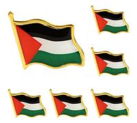 6PCS Palestine Pin, Broches de Drapeaux Nationaux Palestiniens pour Femmes et Hommes, Badge de Revers en émail pour les Pacifistes Patriotes et les Musulmans Décoration Intérieure Extérieure