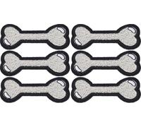 6pcs Patches Motif d'os de chien Bricolage - Vêtements Matériau coton 6x2,7 cm/2,4x1.1in patch tissu brodé pour la maison