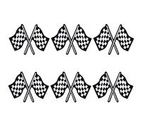 6pcs Patchs de Drapeau de Course à Damier, Patch Course Noir et Blanc Drapeau de Ligne d'Arrivée Coudre Sur Patchs Appliqués pour Vêtements Chapeaux Sacs à Dos Pantalons Jeans