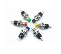 6pcs PBS-110 7MM Momentary Push Button Switch Press The Reset Switch Momentary on Off Push Button MicroSwitch Normally Open NO NWPNLXEA(6pcs Mixed color,Press to power off)