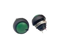 6Pcs PBS-33b 2Pin Switch 12mm 12V 1A momentary Push button Switch since the reset Non-locking NWPNLXEA(Green)