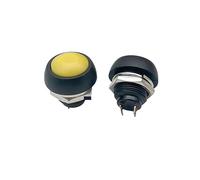 6Pcs PBS-33b 2Pin Switch 12mm 12V 1A momentary Push button Switch since the reset Non-locking NWPNLXEA(Gelb)