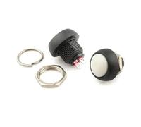 6pcs Pbs-33b 2pin Switch 12mm 12V 1A Waterproof Instantaneous Button Switch Is Not Locked Since Reset NWPNLXEA(Weiß)
