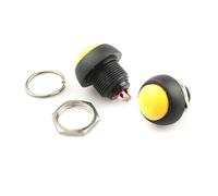 6pcs Pbs-33b 2pin Switch 12mm 12V 1A Waterproof Instantaneous Button Switch Is Not Locked Since Reset NWPNLXEA(Gelb)