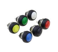 6Pcs PBS-33b 2Pin Switch 12mm 12V 1A Waterproof momentary Push button Switch since the reset Non-locking NWPNLXEA(PBS-33B yellow)