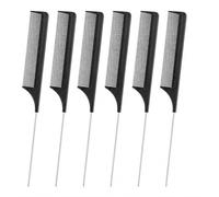 6PCS Peigne de Queue Rat, Peigne de Coiffure Professionnel Avec Pointe en Acier Inoxydable, Outil de Séparation Pour Coloration Tressage Coupe Et Mise en Forme, Pour Cheveux Longs Et Courts