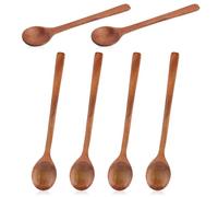 6pcs Petites Cuillères en Bois, 17cm Cuillère à Miel Cuillère à Cuillères à Dessert pour Cuisiner Servir Remuer le Café le Thé le Miel le Sucre les Condiments en Pot les Ustensiles de Cuisine