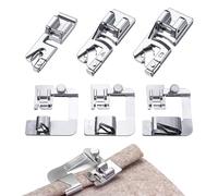 6Pcs Pied Ourlet Roulotté en Acier Inoxydable, Pieds Presseurs en Acier Inoxydable Pied de Biche Machine a Coudre Machine à Coudre Pied à Ourlet Couture Convient à la Plupart des Machines à Coudre