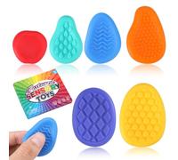 6pcs Pierre Inquietude Texturées, Jouets Apaisants en Silicone Anti Stress Jouet à Presser Colorées avec Différentes Textures pour Le Stress l'Autisme Les Enfants et Les Adultes(6 Styles)