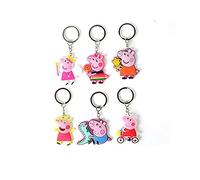 6pcs Piggy Keychain, 3D Rubber Keychain Pendant, Creative Design Bag Keychain, for Handbag Key Car (Couleur: Piggy)